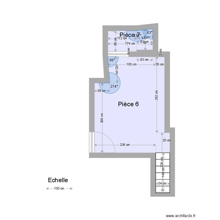 Cave Auriol Etage. Plan de 2 pièces et 12 m2