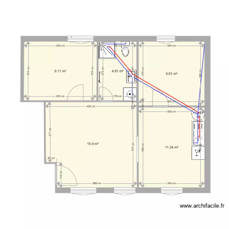 F3 1er étage alim eau. Plan de F3 1er étage alim eau. Plan de