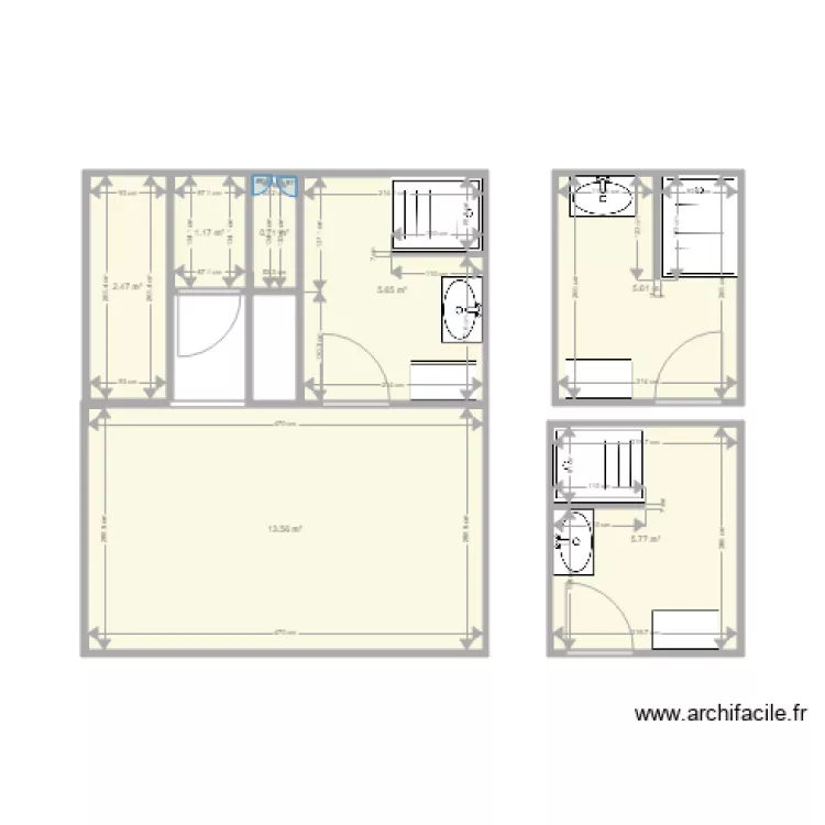 salle de bain. Plan de 