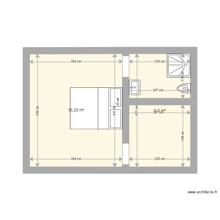 suite parental. Plan de 0 pièce et 0 m2
