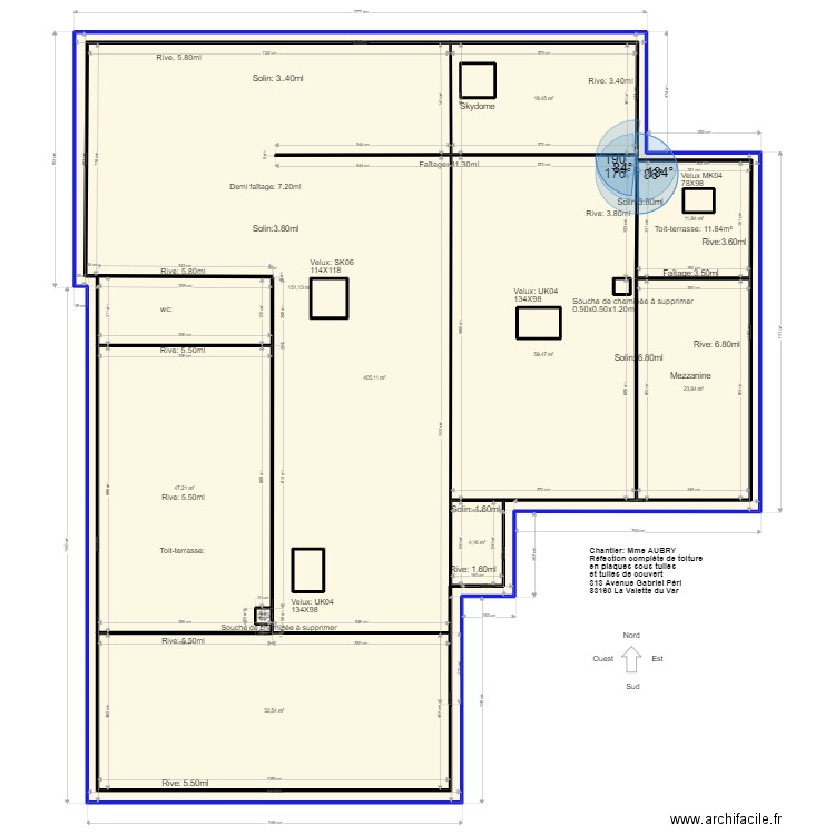 AUBRY  Architecte 2. Plan de 16 pièces et 786 m2