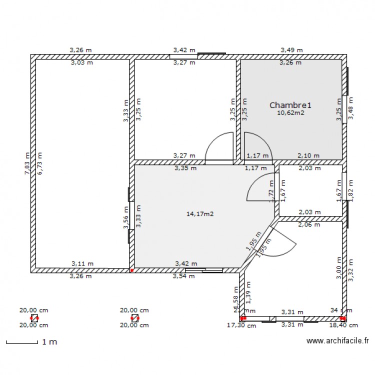 Simple petit 2ch R 1. Plan de 0 pièce et 0 m2