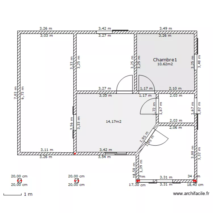 Simple petit 2ch R 1. Plan de 