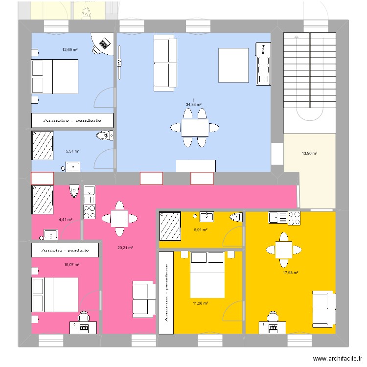 Plan IDR Hagondange (esquisse Anais). Plan de 20 pièces et 293 m2