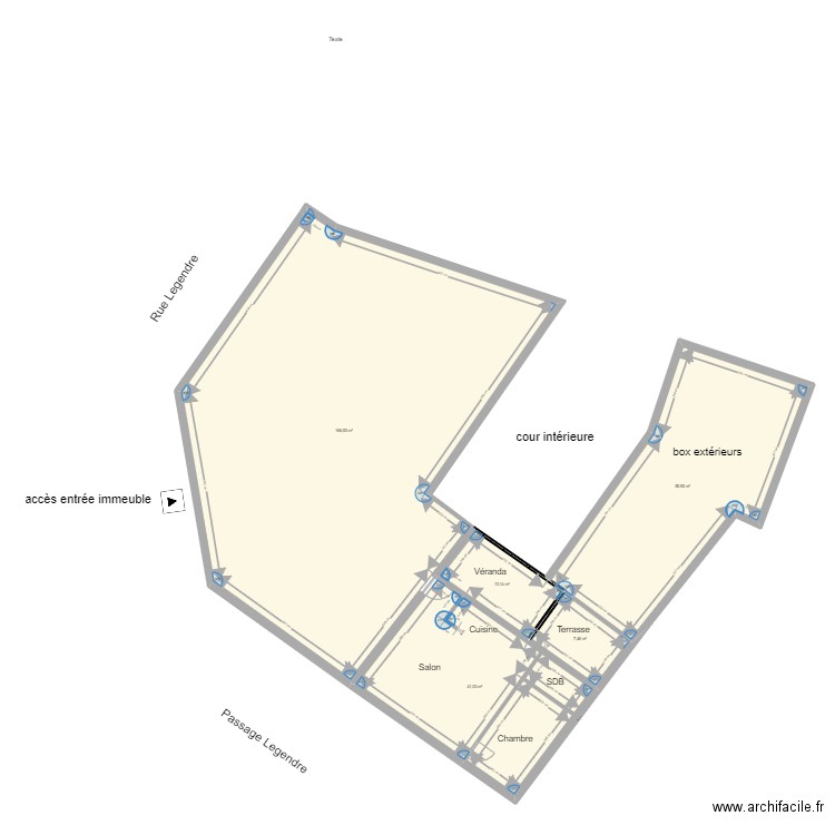 Plan de masse veranda v2. Plan de 5 pièces et 281 m2