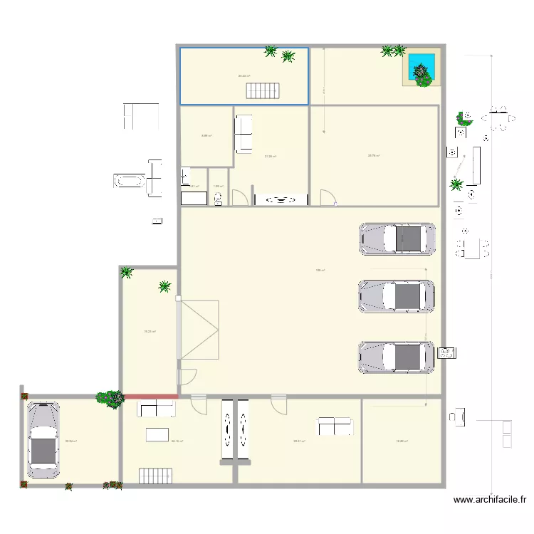 pegado a estudio 44m2 2. Plan de 