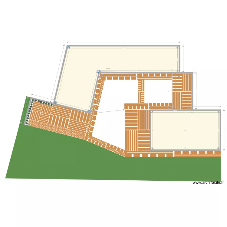 terrasse maison. Plan de 