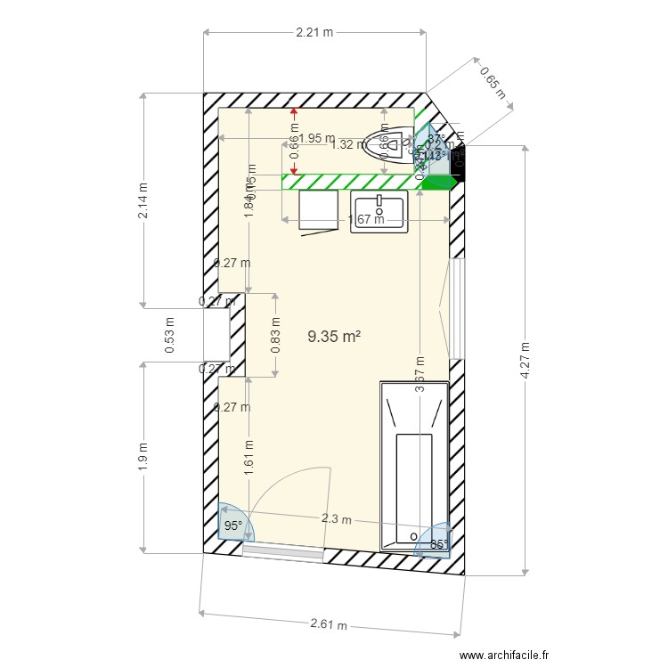 SDB . Plan de 0 pièce et 0 m2