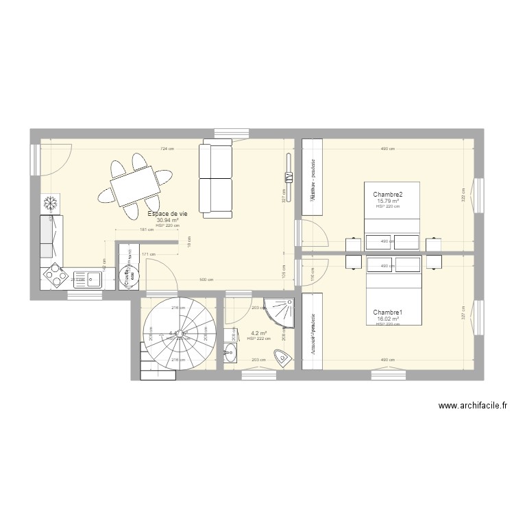 sabine rez de chaussée. Plan de 0 pièce et 0 m2