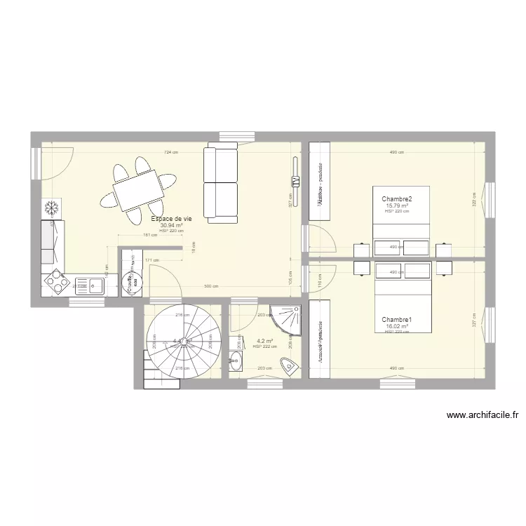 sabine rez de chauss&eacute;e. Plan de 