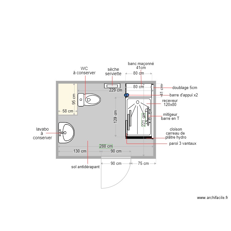 abed. Plan de 2 pièces et 6 m2