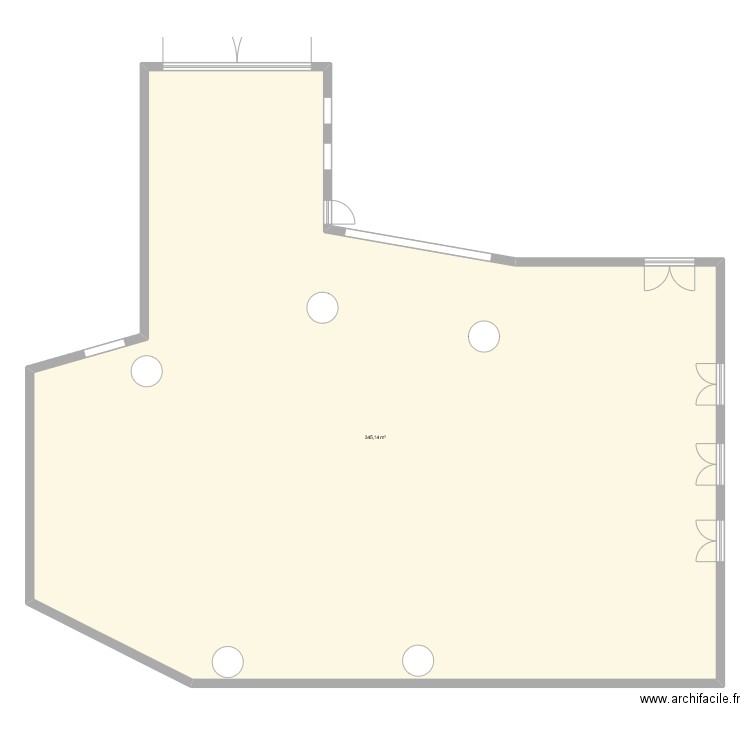 art plastiques. Plan de 1 pièce et 345 m2