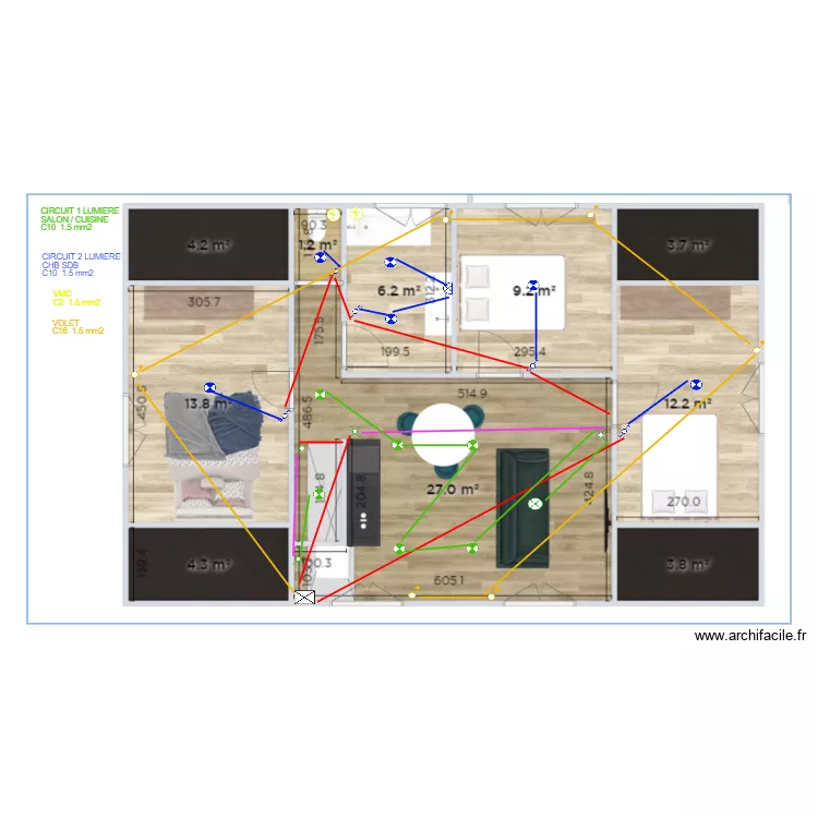 PLAN LUMIERE LOG ETAGE. Plan de 