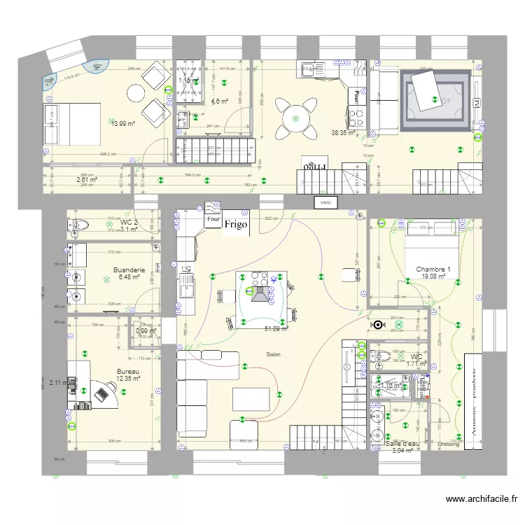 Manu 3 grange nord 2021 meubl&eacute; &eacute;lec 1er. Plan de 