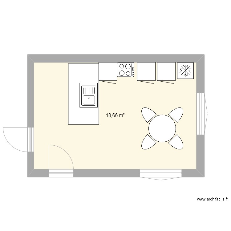 Cuisine future. Plan de 0 pièce et 0 m2