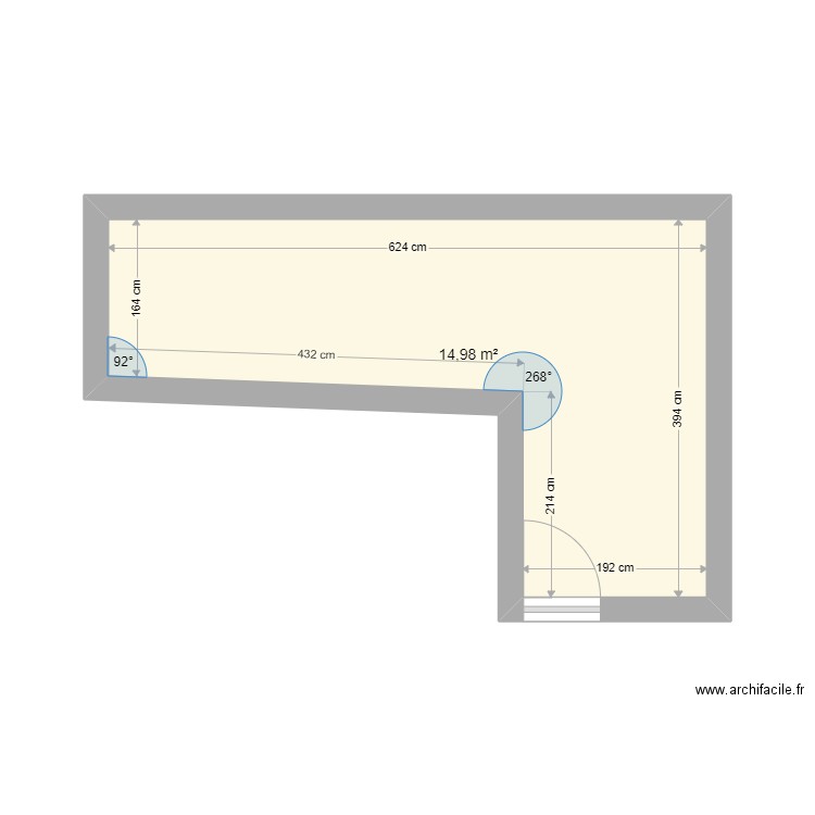 .021. Plan de 1 pièce et 15 m2