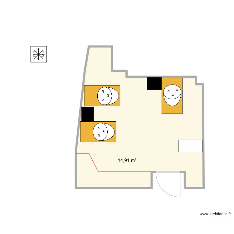 BB1 version folle. Plan de 1 pièce et 15 m2