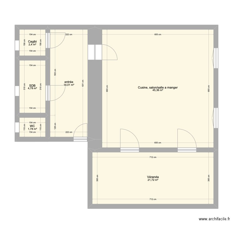 maison. Plan de 6 pièces et 90 m2