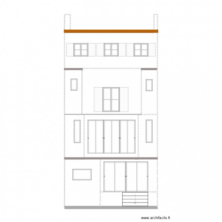 Plan façade pour DP4 projet. Plan de 0 pièce et 0 m2