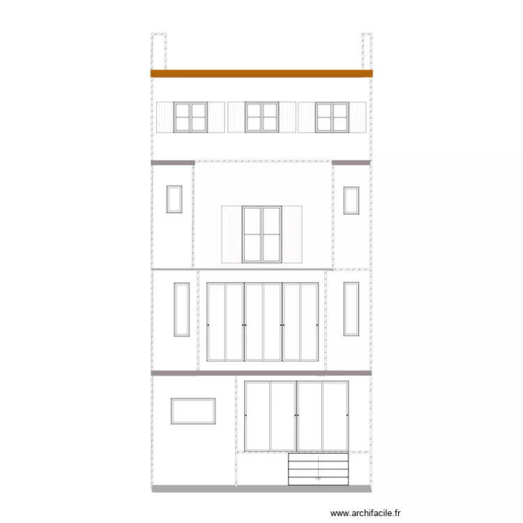Plan façade pour DP4 projet. Plan de Plan façade pour DP4 projet. Plan de