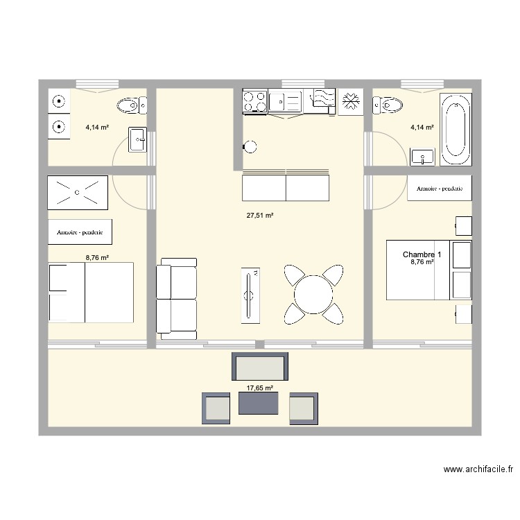 appart. Plan de 0 pièce et 0 m2