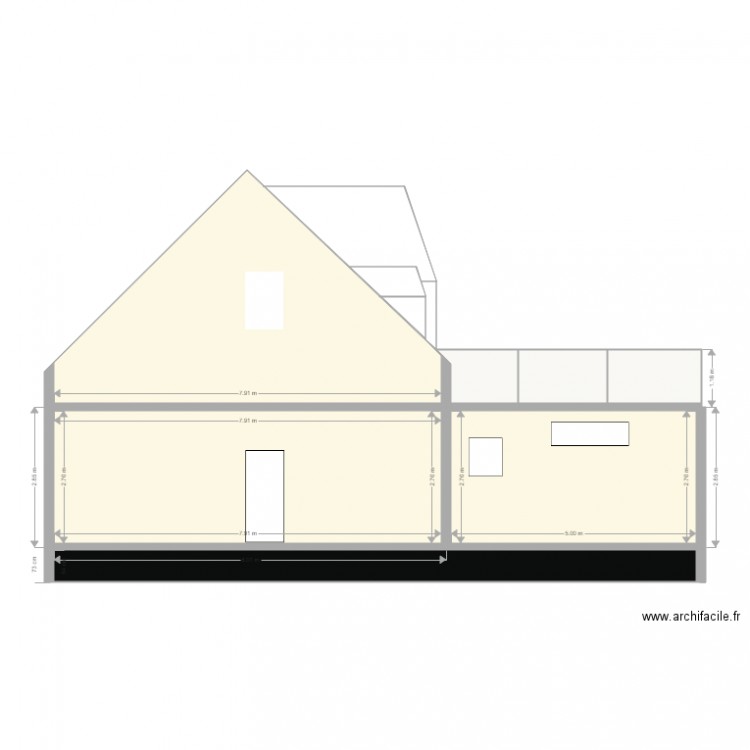 façade1. Plan de 0 pièce et 0 m2