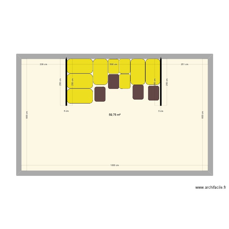 PLAN POUBELLE. Plan de 1 pièce et 60 m2