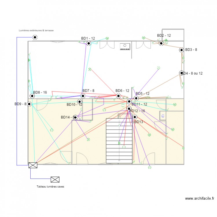 Plan RdC circuits DCL. Plan de 0 pièce et 0 m2