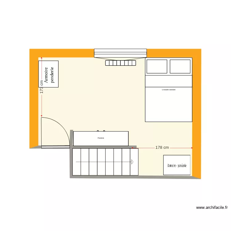 chambre 1 &eacute;tage  petit Ry. Plan de 