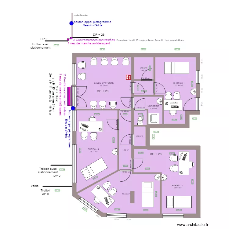 CABINET MEDICAL ET PARAMEDICAL APRES TRAVAUX. Plan de 