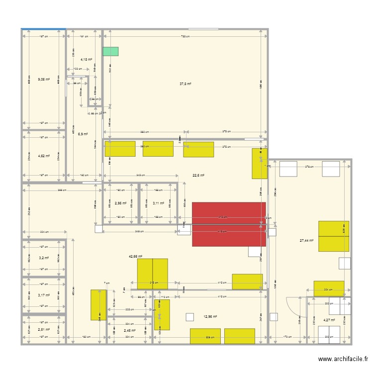 cuisine 2. Plan de 16 pièces et 190 m2