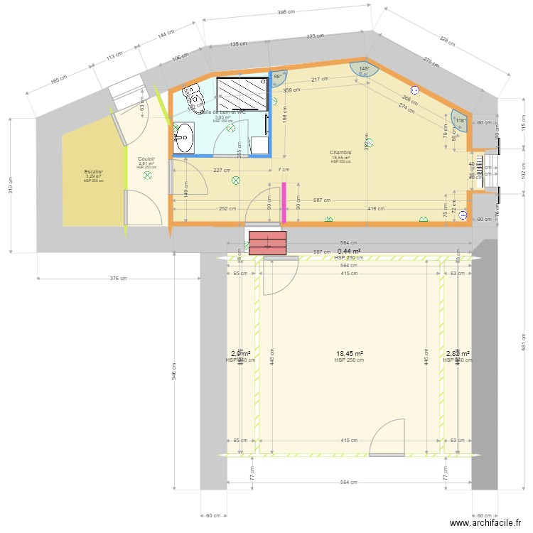 MarSylTour4étageAménagement. Plan de 8 pièces et 53 m2