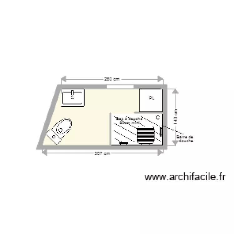 PLAN GONON SALLE DE BAIN PRO. Plan de 