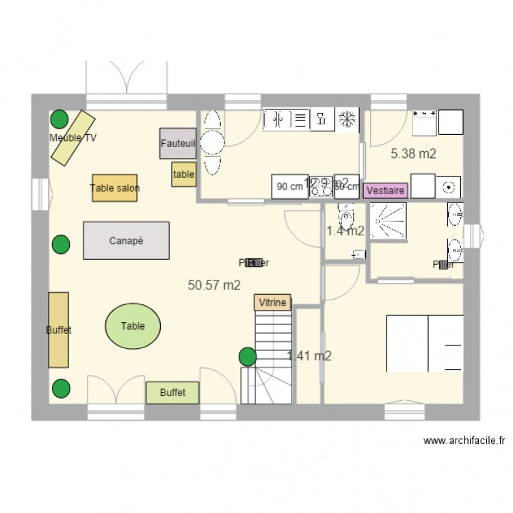 Tillière RDC suite parentale. Plan de 0 pièce et 0 m2