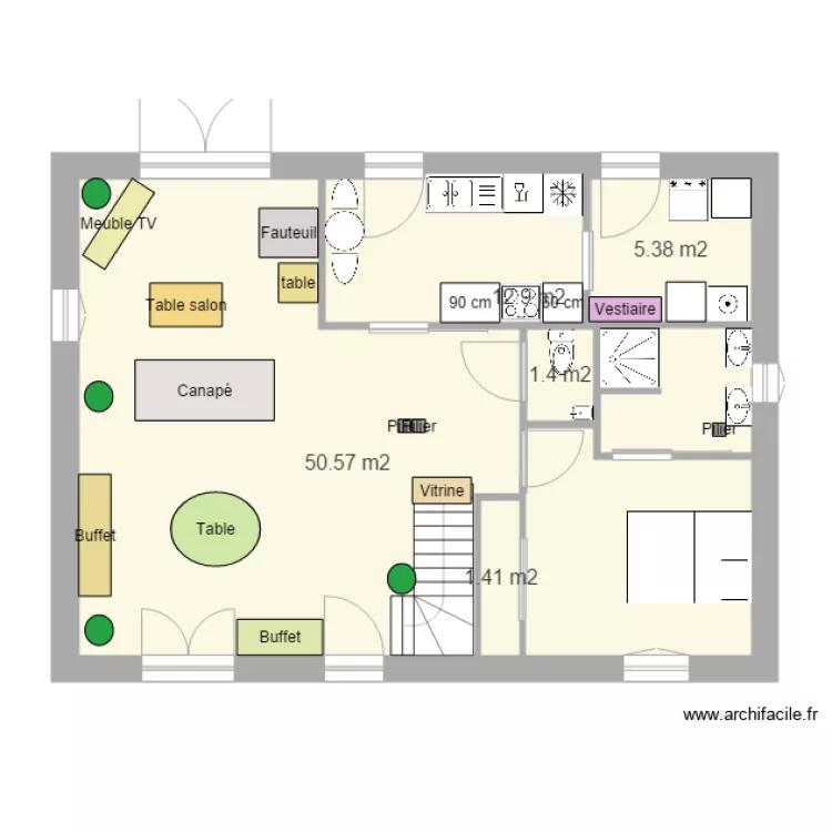 Tillière RDC suite parentale. Plan de Tillière RDC suite parentale. Plan de