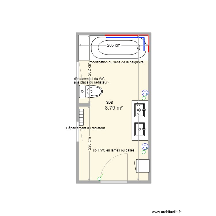 Projet dhérouville SDB1. Plan de 0 pièce et 0 m2