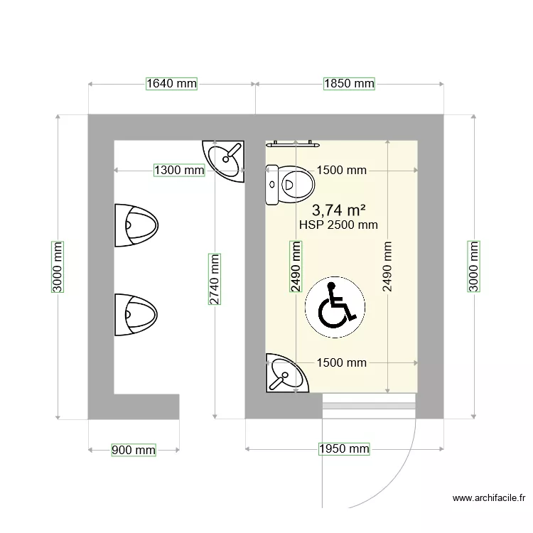 WC PUBLICS BRELIDY 2. Plan de WC PUBLICS BRELIDY 2. Plan de