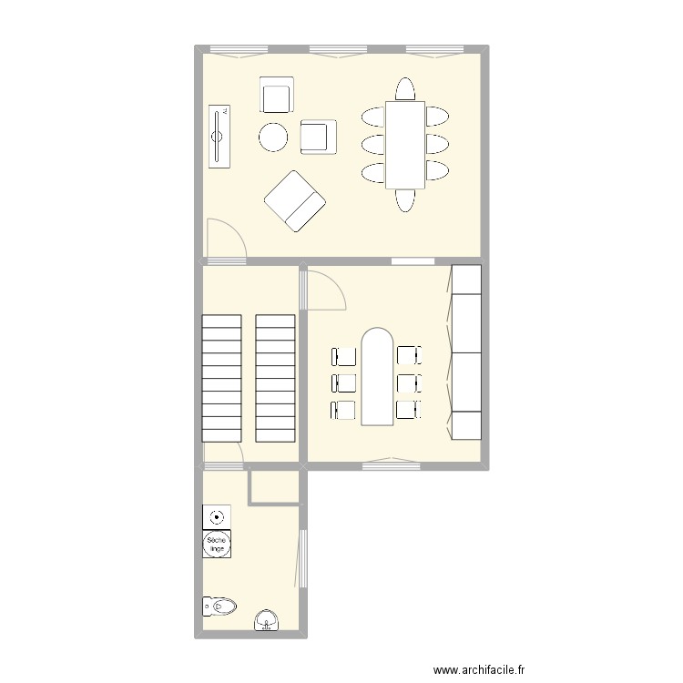 Guy Lechien 1er Etage. Plan de 5 pièces et 53 m2