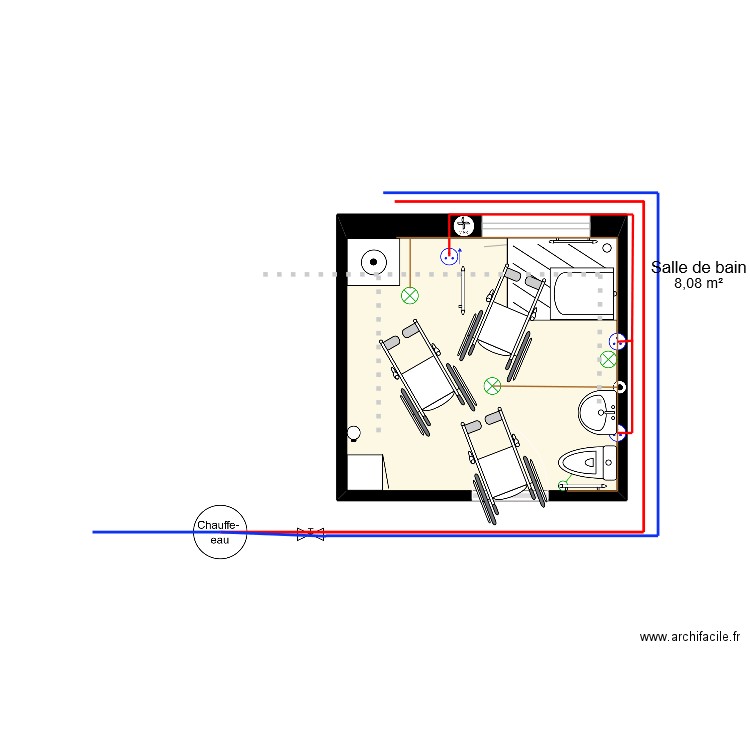 aménagement salle de bain pour PMR. Plan de 0 pièce et 0 m2