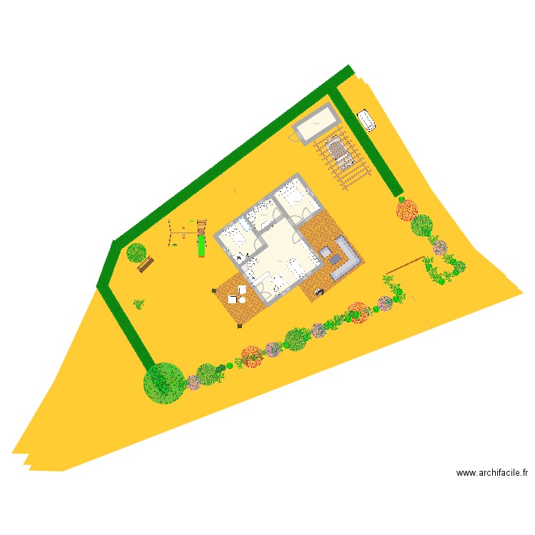 maison ind saisonnier. Plan de 5 pièces et 56 m2