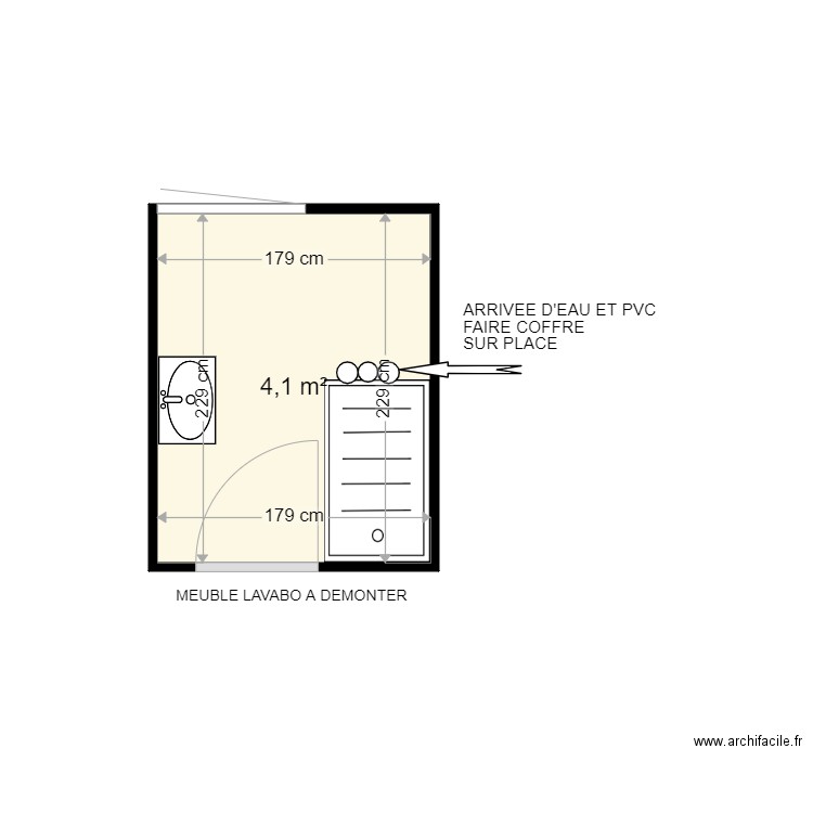 BLOIS CHRISTIANE . Plan de 1 pièce et 4 m2