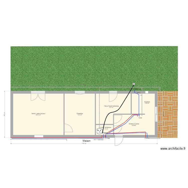 Extension Plomberie 1. Plan de 0 pièce et 0 m2