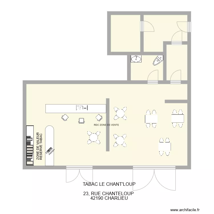 TABAC LE CHANT LOUP. Plan de 