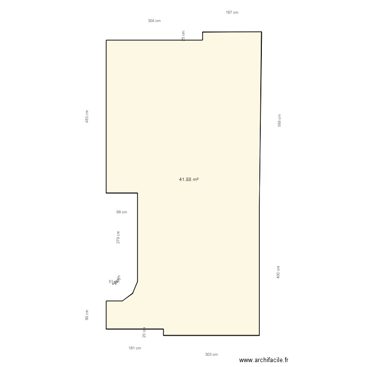 Grau 2 thuir micro. Plan de 1 pièce et 42 m2