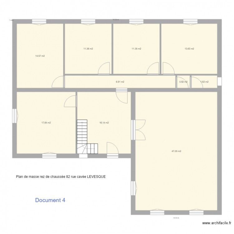 cavee leveque plan de masse après rez de chaussée. Plan de 0 pièce et 0 m2