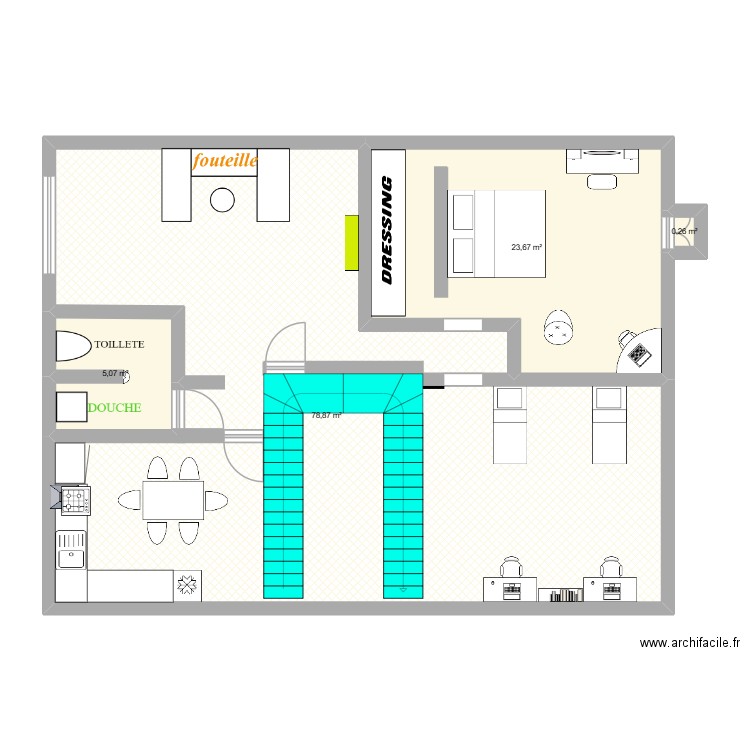 marwan. Plan de 4 pièces et 108 m2