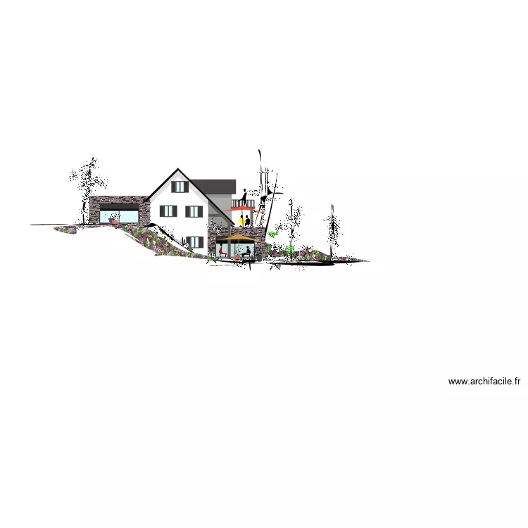 FACADE OUEST. Plan de 