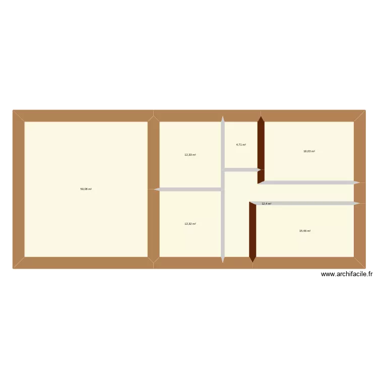Paille39-etage. Plan de 7 pièces et 123 m²