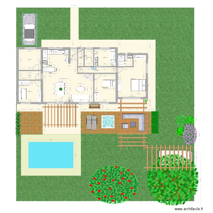 Maison - projet 6. Plan de 11 pièces et 108 m2