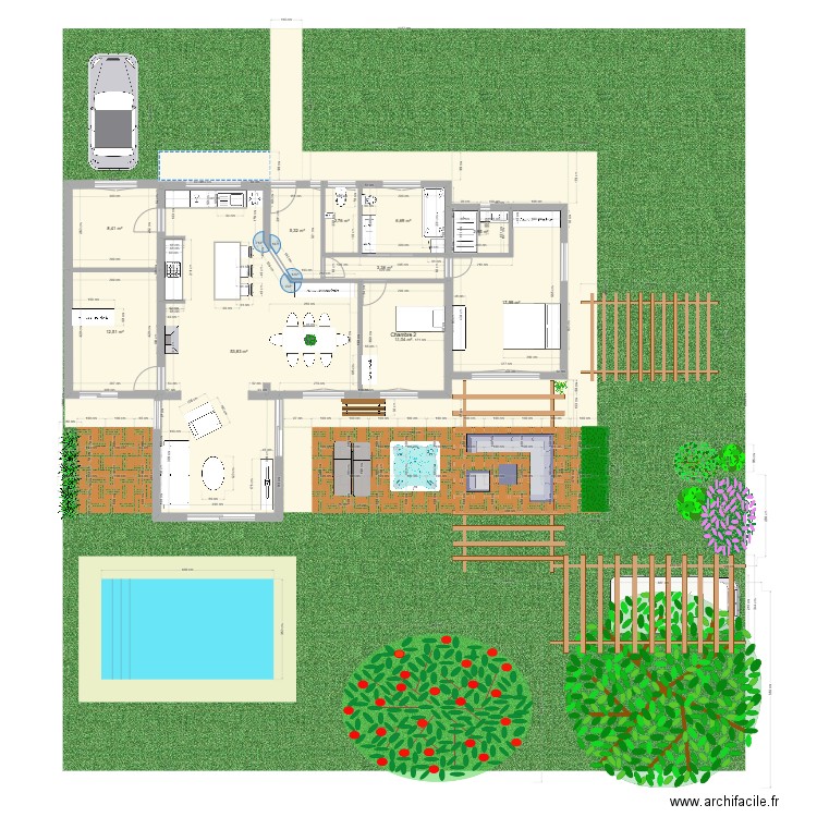 Maison - projet 6. Plan de 10 pièces et 125 m2